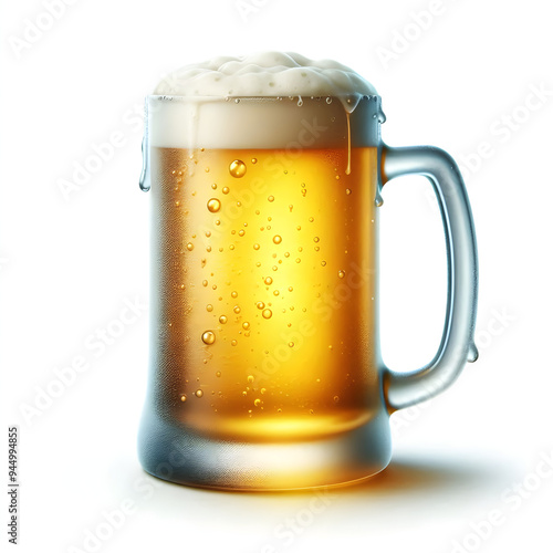 super cold beer in the cooling glass and nice foam with no ice