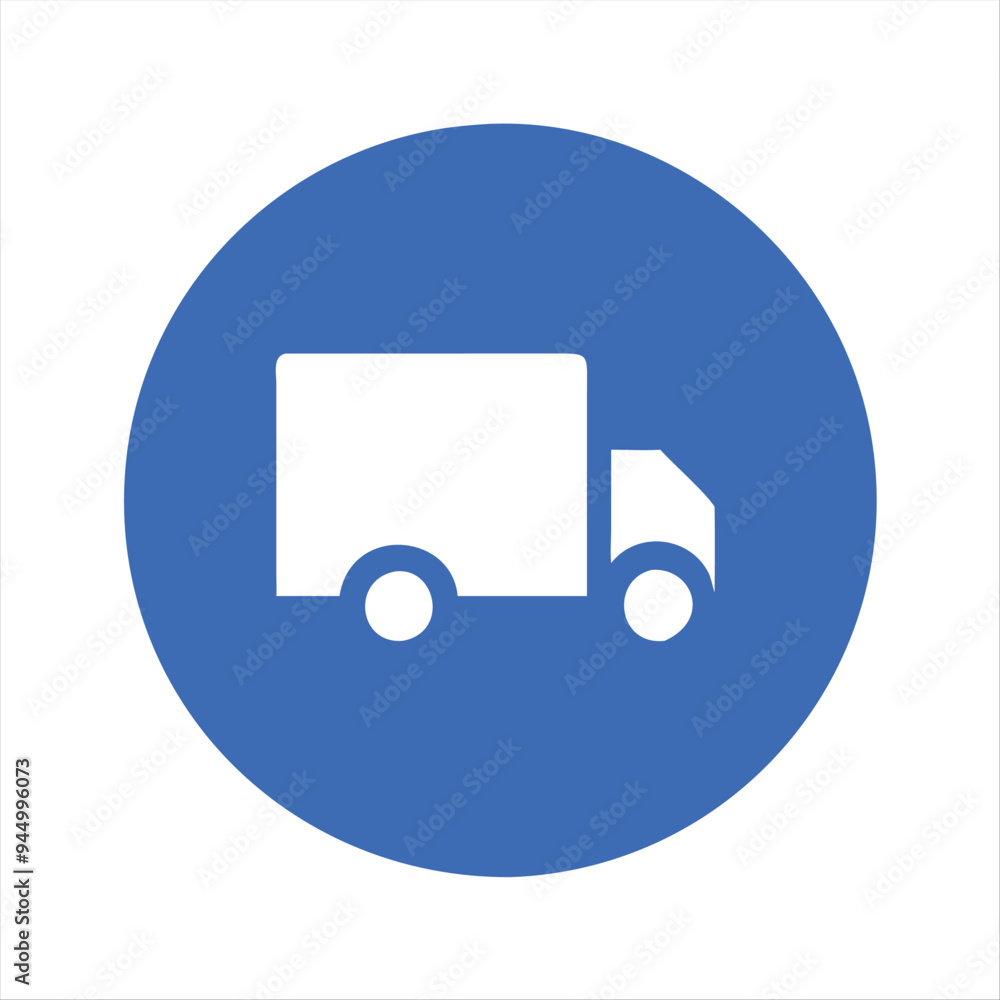 Gradient Blue Delivery Truck Icon on White Background Gradient Blue Delivery Truck Icon on White Background