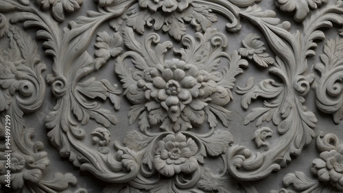 Intricate Stone Carving of Floral Motifs