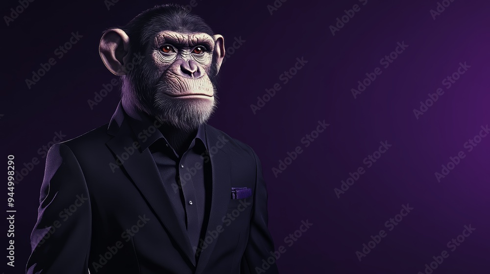 Chimpanzee in Suit Business Formal Success Confidence Animal Chimpanzee in Suit Business Formal Success Confidence Animal