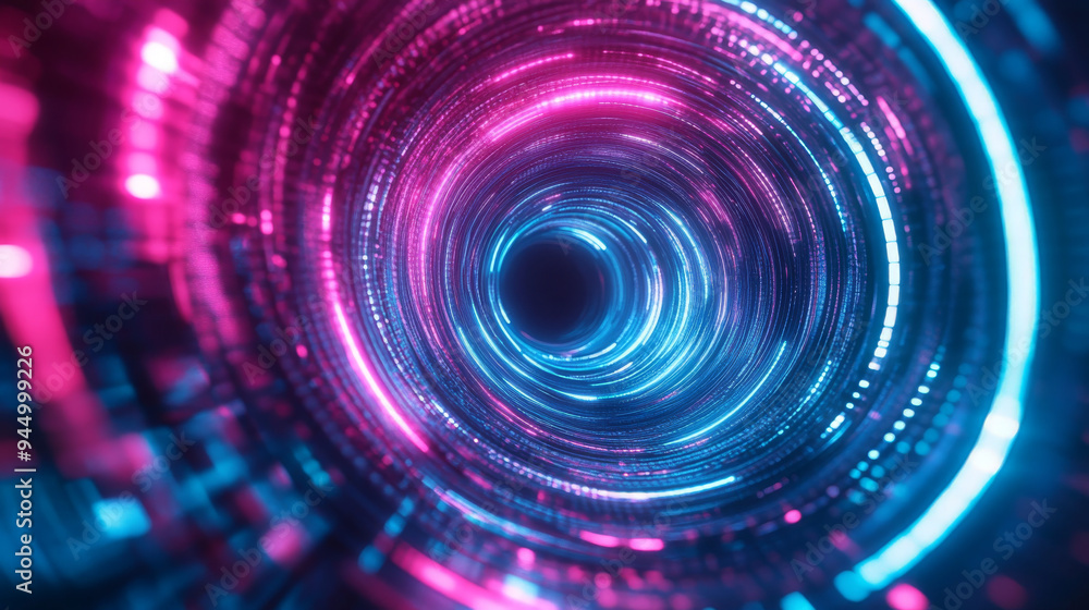 Abstract Glowing Circles: Futuristic Neon Art Abstract Glowing Circles: Futuristic Neon Art