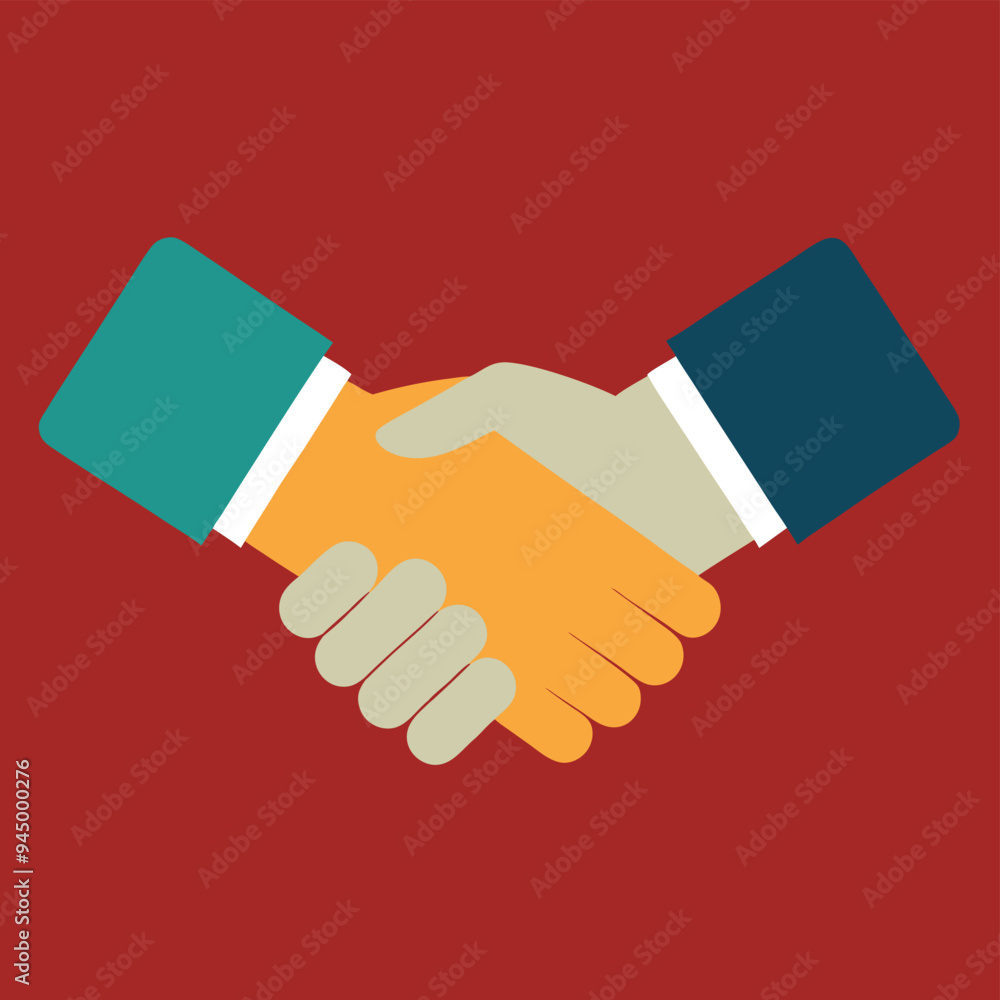 Handshake Icon in Black Outline on White Background Handshake Icon in Black Outline on White Background