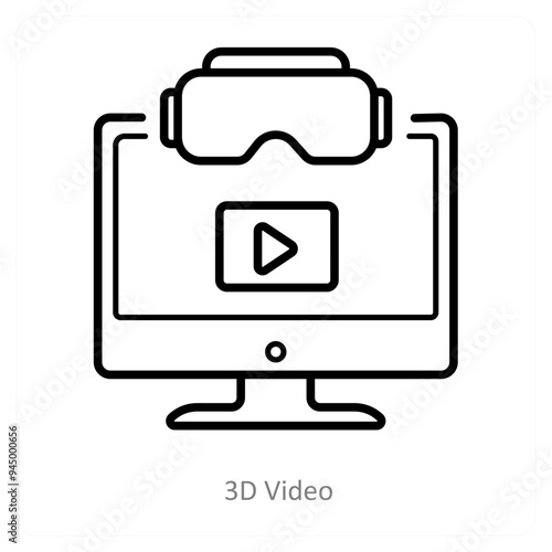 3D Video and animation icon concept