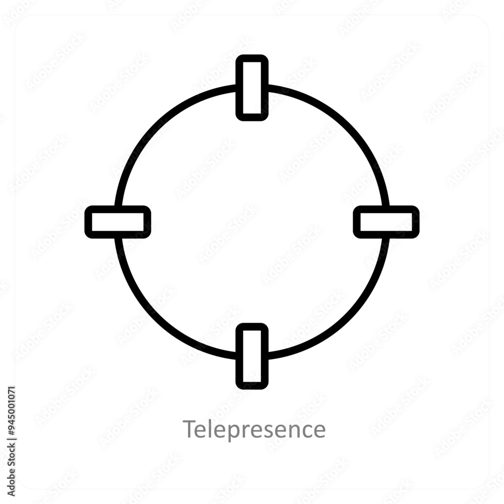 Telepresence and online icon concept Telepresence and online icon concept