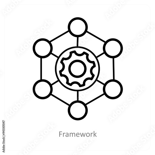 Framework and connection icon concept
