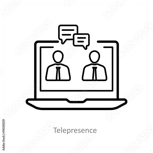 Telepresence and online icon concept