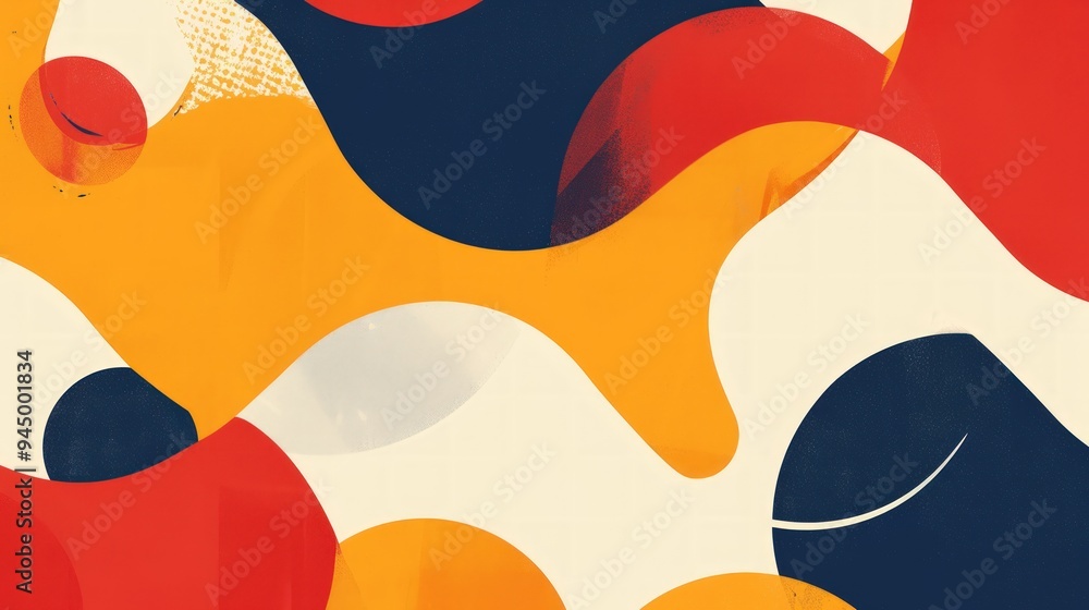 Abstract Composition with Orange, Red and Blue Shapes Abstract Composition with Orange, Red and Blue Shapes
