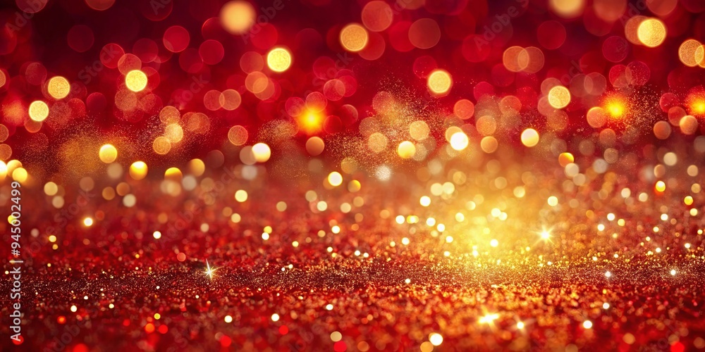 Close up of a vibrant red and gold background with sparkling elements Close up of a vibrant red and gold background with sparkling elements