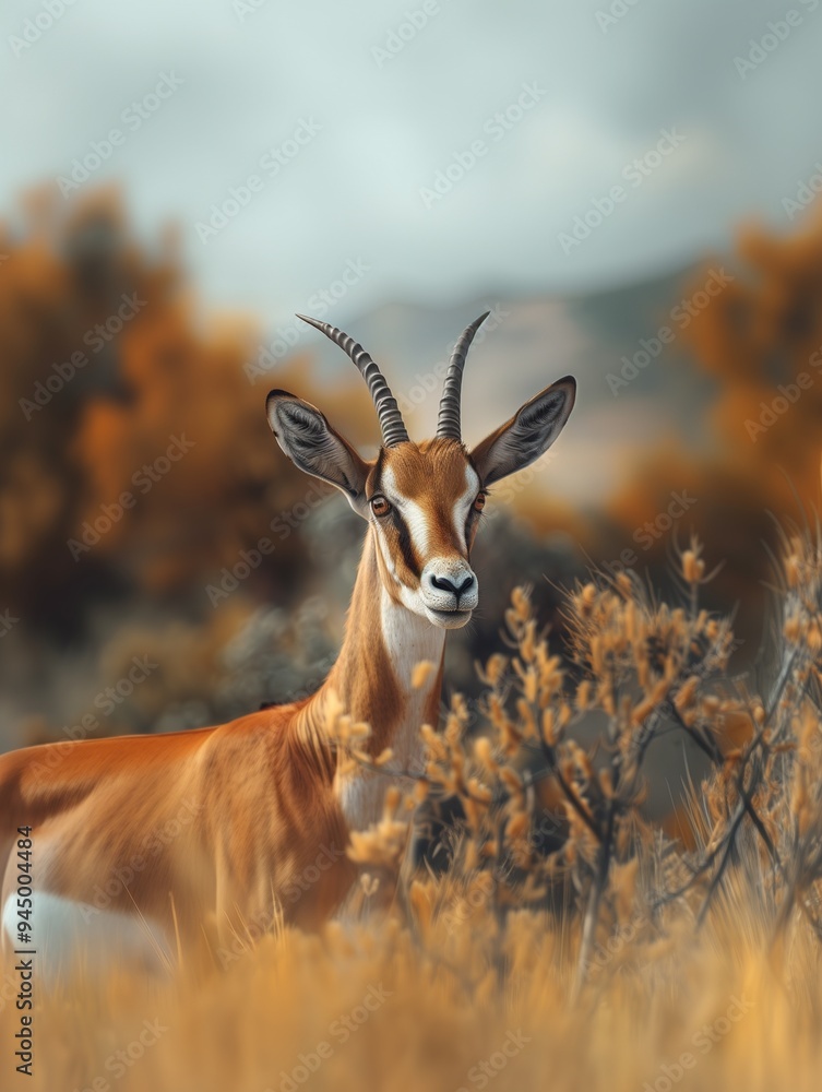 Wild Oryx, Gemsbok, African Antelope Close Up, Desert Landscape Wild Oryx, Gemsbok, African Antelope Close Up, Desert Landscape