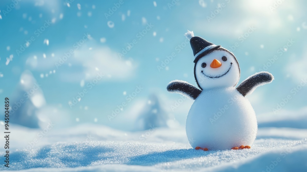 Happy Penguin in Winter Wonderland Happy Penguin in Winter Wonderland