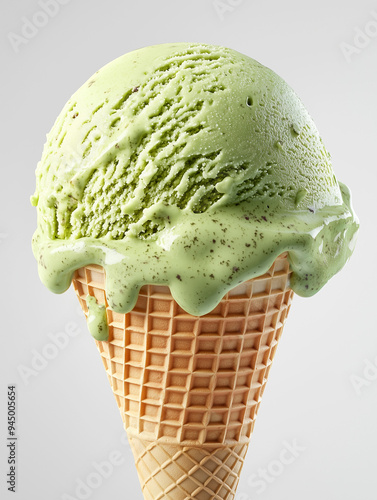 A single scoop of matcha gr...