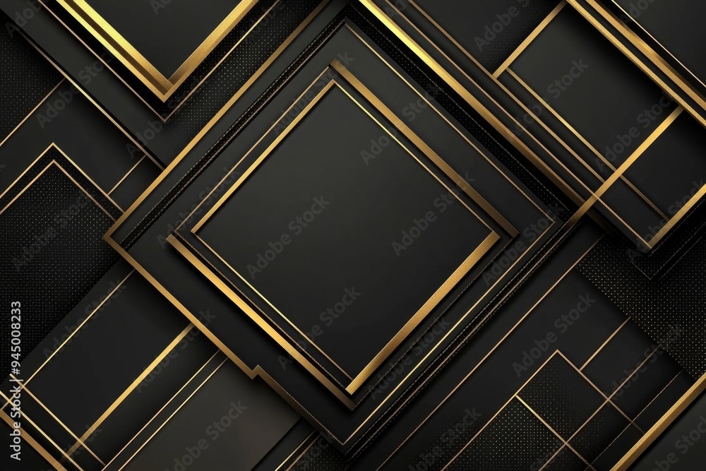 Abstract black and gold background with geometric shapes, a luxury design concept vector Abstract black and gold background with geometric shapes, a luxury design concept vector