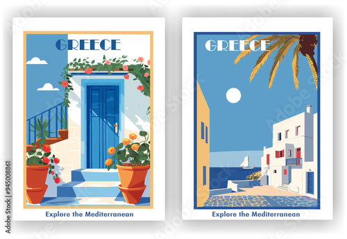 Travel design for poster, banner postcard trip to Greece .
