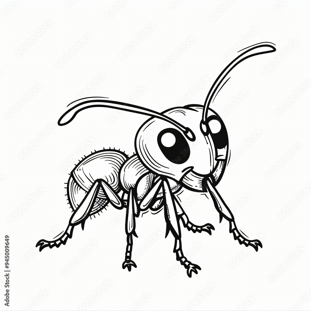 Fototapeta premium cartoon of a Ant children coloring book