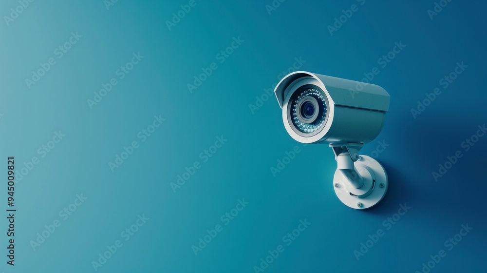 A security camera mounted on a wall, designed for surveillance and monitoring. A security camera mounted on a wall, designed for surveillance and monitoring.