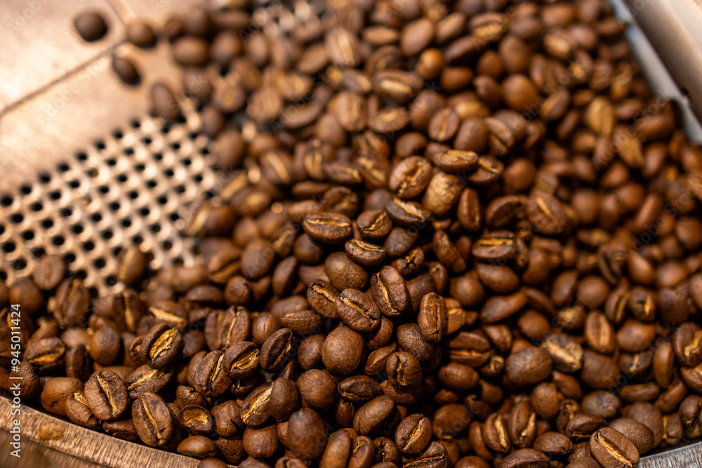 Close-up of roasted Arabica coffee beans Close-up of roasted Arabica coffee beans
