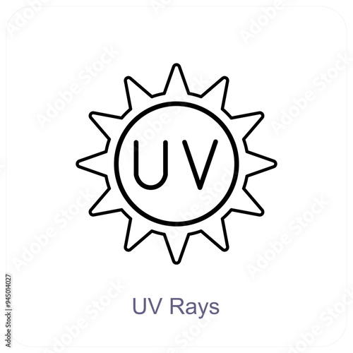 UV Rays and Ultraviolet radiation icon concept