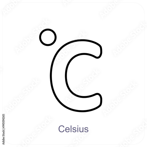 Celsius and temperature icon concept