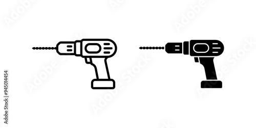 Set of Drill icons. for mobile concept and web design. vector illustration on white background