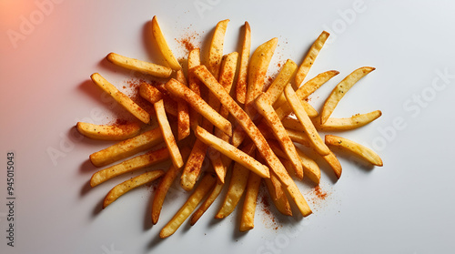 Title: Goldenbrown Cajun French Fries Sprinkled With

