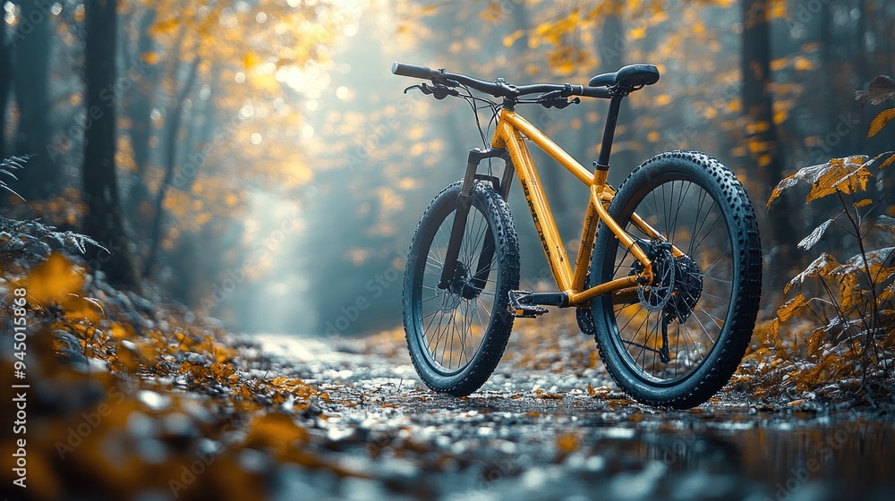 Mountain Bike in a Misty Forest Mountain Bike in a Misty Forest
