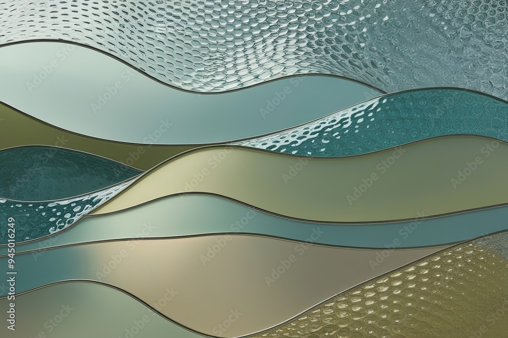 Serene Panorama with Dimpling Glass Motif in Gentle Tones and Textured Design Serene Panorama with Dimpling Glass Motif in Gentle Tones and Textured Design