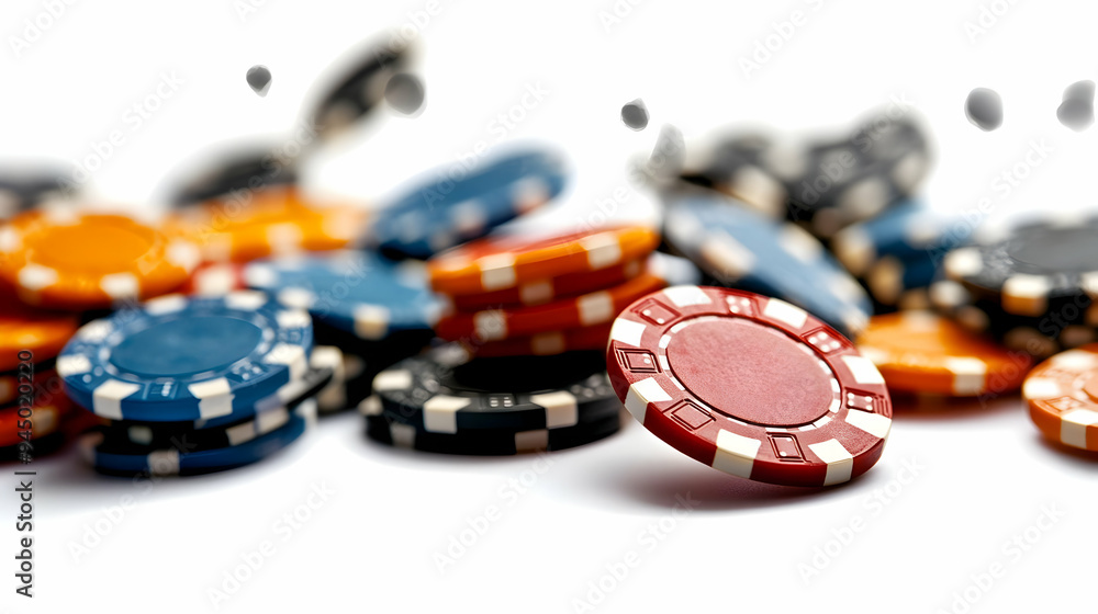 Casino Poker Chips Closeup Casino Poker Chips Closeup