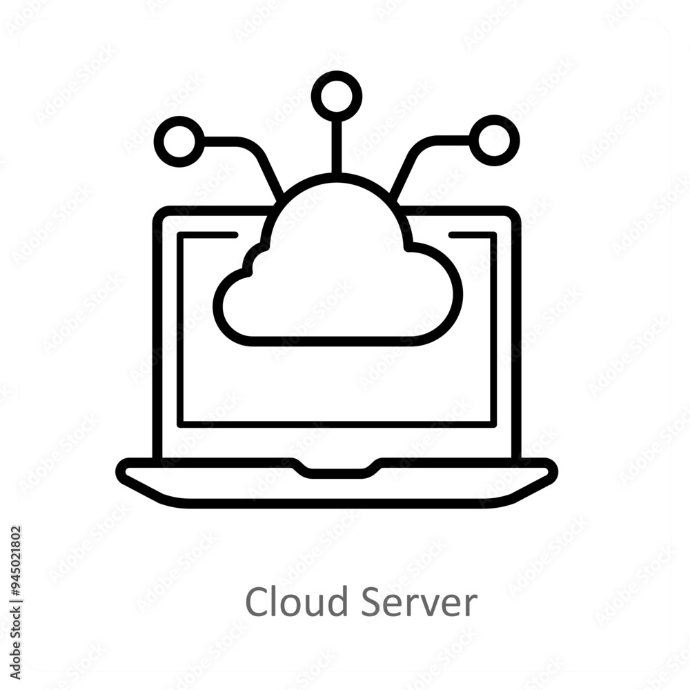 Cloud Server and computing icon concept Cloud Server and computing icon concept