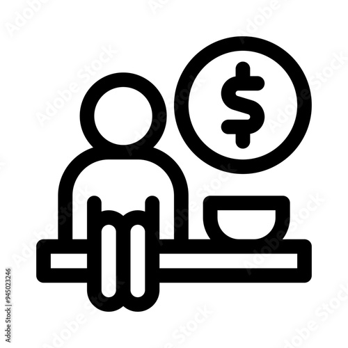 Fotografija underprivileged line icon
