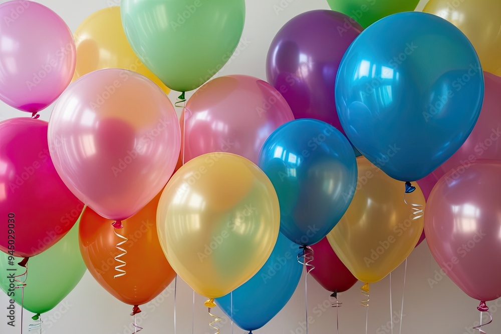 Isolated Translucent Balloons in Vibrant Colours for Celebrations and Parties Isolated Translucent Balloons in Vibrant Colours for Celebrations and Parties