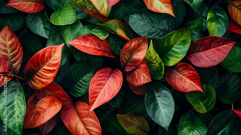 Vibrant Red and Green Leaves Vibrant Red and Green Leaves