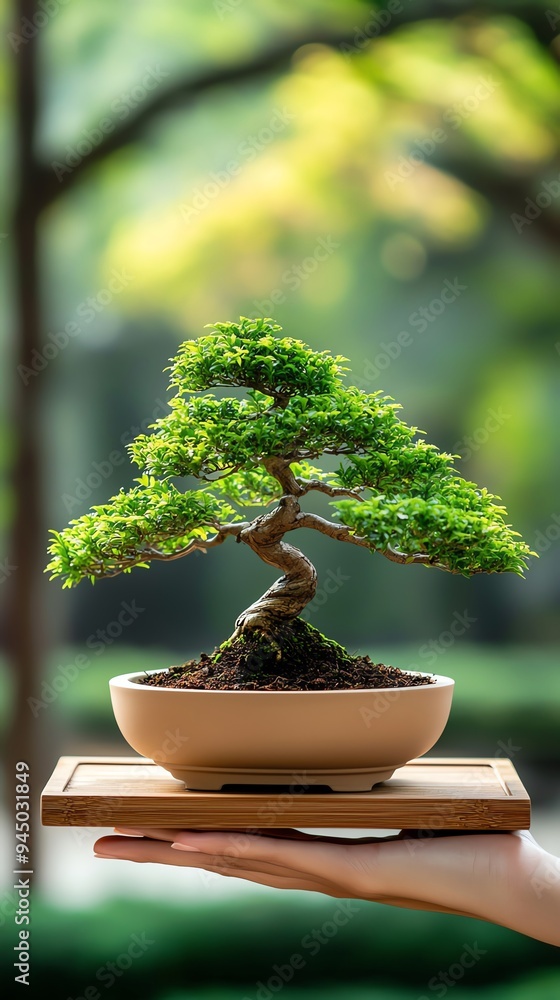 A beautifully crafted bonsai tree displayed in a pot, symbolizing nature's elegance and tranquility in a serene environment. A beautifully crafted bonsai tree displayed in a pot, symbolizing nature's elegance and tranquility in a serene environment.