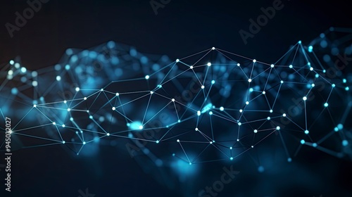Polygonal science background with connecting dots and lines. Digital data visualization.