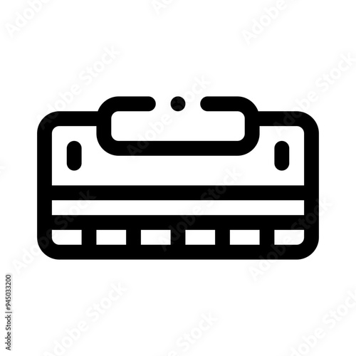 blues harmonica line icon