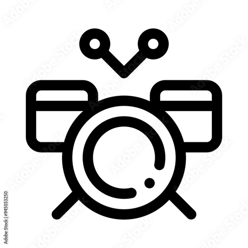 drum kit line icon
