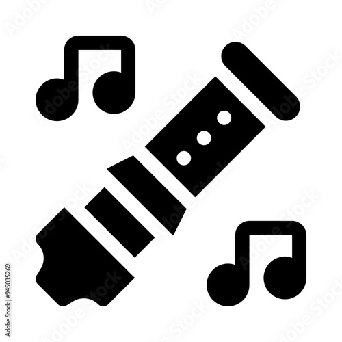 woodwind instrument glyph icon
