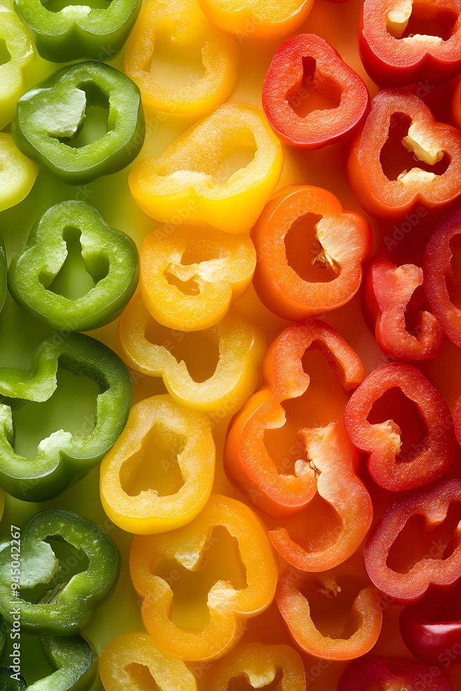 Bell pepper rings in vibrant colors Bell pepper rings in vibrant colors