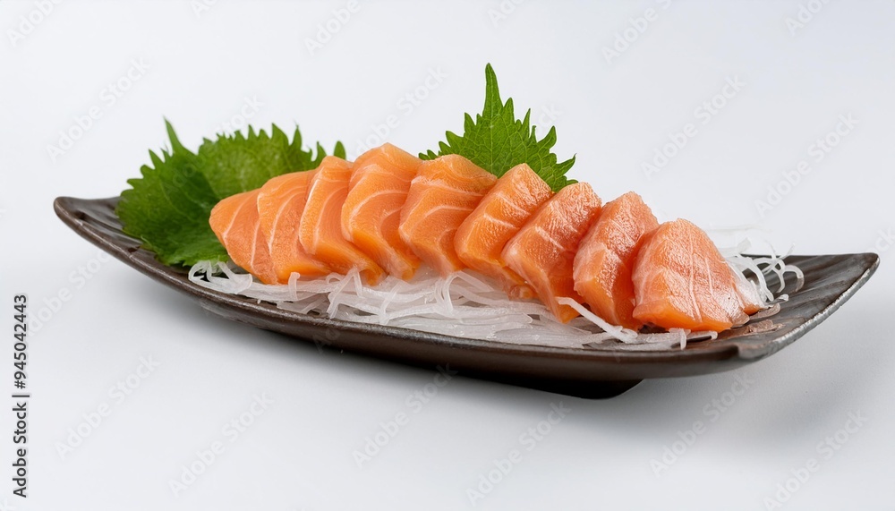 Realistic yummy sashimi with white background, clean, simple, isolated Realistic yummy sashimi with white background, clean, simple, isolated
