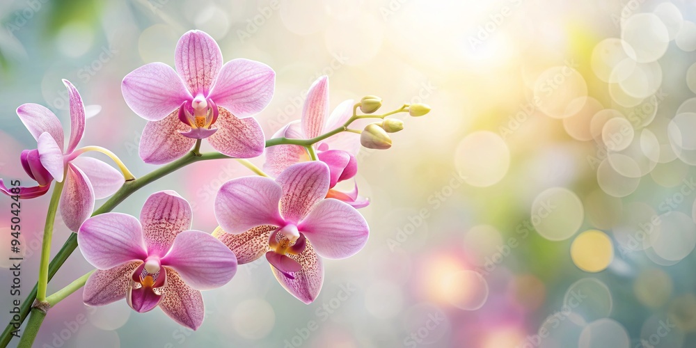 Delicate pink mokara orchid in serene setting exuding elegance and sophistication Delicate pink mokara orchid in serene setting exuding elegance and sophistication