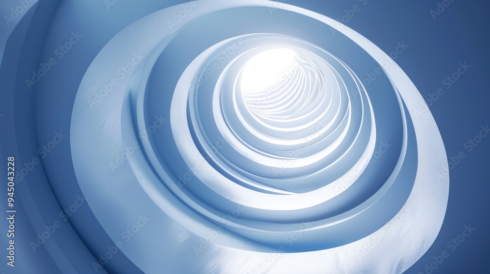 Minimalistic 3D spiral concrete in blue pastel shades geometric forms with soft light, Modern abstract backgrounds Minimalistic 3D spiral concrete in blue pastel shades geometric forms with soft light, Modern abstract backgrounds