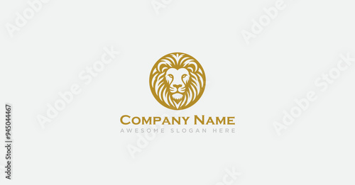 Schilderij op canvas Elegant Lion Head Logo