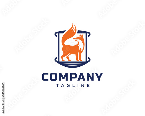 Fox logo icon, fox illustration vector