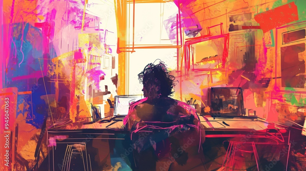 abstract paintings of a person in the room abstract paintings of a person in the room