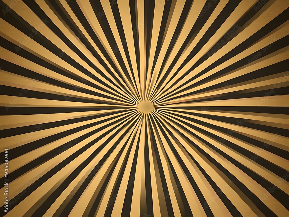 Fototapeta premium sunburst or sun gold and black burst retro background. Ray light stripes.