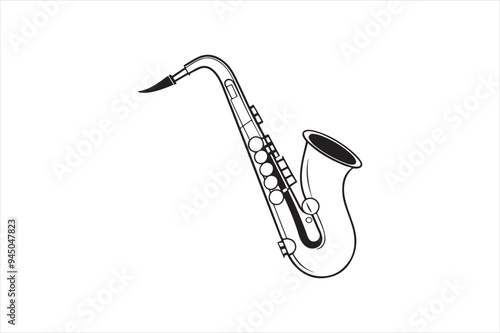 Saxophone silhouette vector art illustration