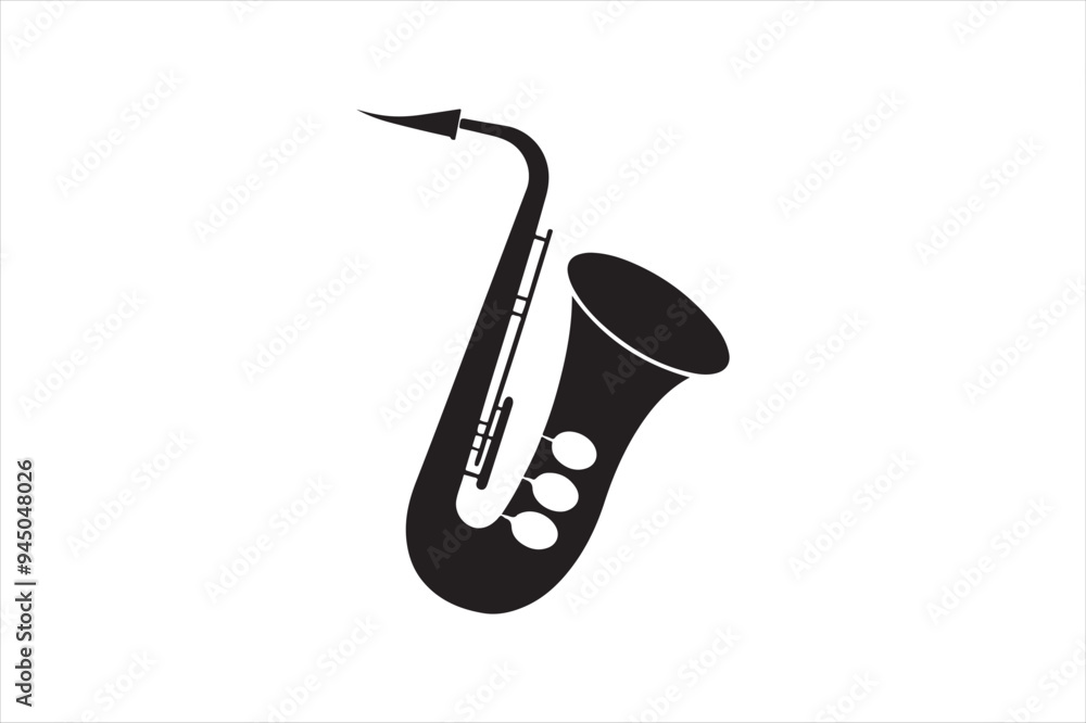 Saxophone silhouette vector art illustration Saxophone silhouette vector art illustration