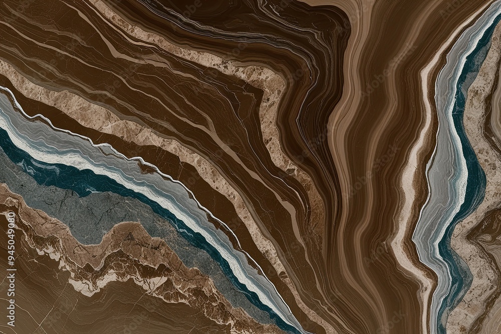 Glossy Sable Marble Background with Textured Stone and Vivid Wave Design Glossy Sable Marble Background with Textured Stone and Vivid Wave Design