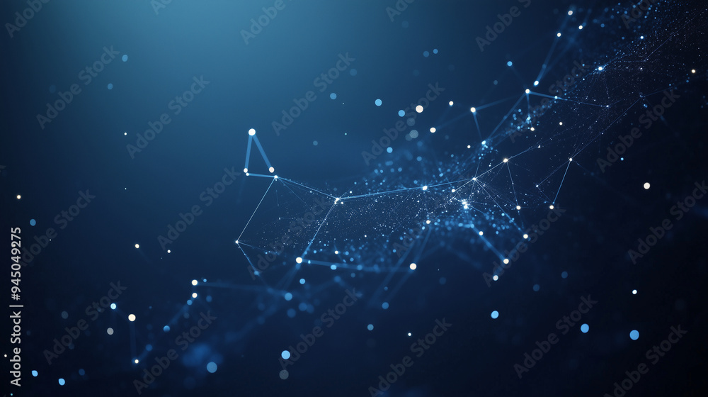 Fototapeta premium Starry abstract background. Intertwining constellations, blue backdrop for design