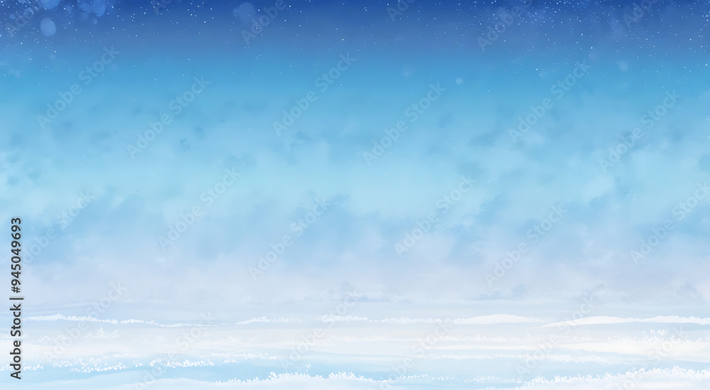 Fototapeta premium A gradient background with an icy cool transition from pale blue to frosty white, creating a chilling and serene atmosphere for winter-themed designs.