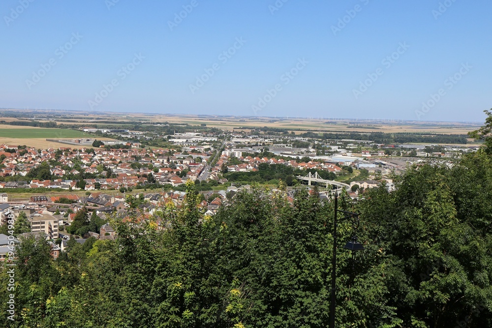Obraz premium Vue d'ensemble de la ville, ville de Laon, département de l'Aisne, France